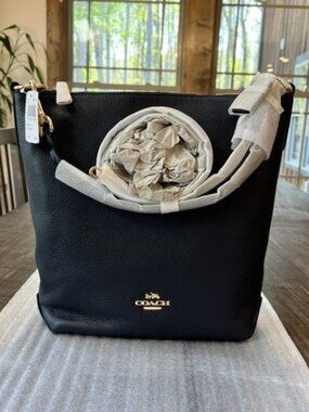 COACH ABBY BAG, DARK NAVY PEBBLED LEATHER